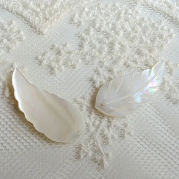 29*12MM 20buc Frunze de Forma de Aripa Natural White Pearl Shell Margele Bijuterii Pandantive Farmece