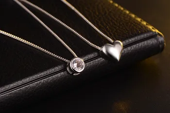 New sosire înaltă calitate romantic dragoste inima placat cu argint 925 doamnelor'short lanț pandantiv coliere bijuterii cadou
