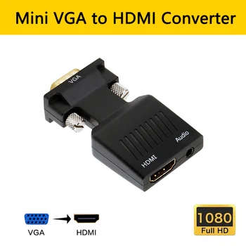 VGA la HDMI Convertor Cablu Adaptor cu Aduio HD 1080p de sex Masculin pentru a Famale VGA2HDMI AV Video pentru PC Laptop la TELEVIZOR Monitor VGA-HDMI