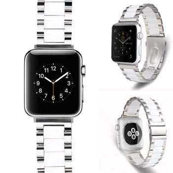 Compatibile pentru Apple Watch trupa de metal curea 44/40/38/42mm Serie 6/5/4/3/2/1 din Oțel Inoxidabil Ceramică banda curea Link-ul de bandă curea