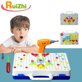 Ruizhi Copii Simulare Burghiu Electric 3D Puzzle Jucărie de Plastic Puzzle Asamblat Mozaic Jocuri Pretinde Joaca Copii Jucărie Cadou RZ1092