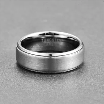 Clasic Mens Tungsten Inel din Otel de 8MM Culoare Argintie Mată Suprafață Oțel de Tungsten Inel de Nunta Pentru Bărbați Bijuterii Cadou de Ziua Tatălui