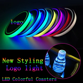 2X Led-ul de Lumină Pentru Volvo V40 V60 S60L S90 XC60 XC90 S40 Apă Coaster Atmosfera Lampa USB cu 7 Culori Accesorii