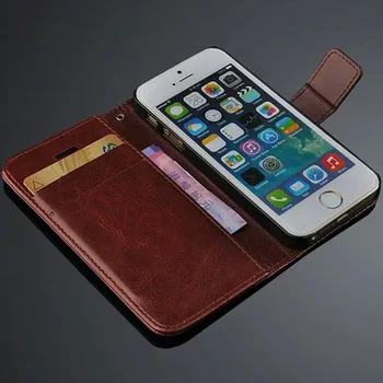 Pentru Coque iPhone 5s Caz Flip Piele PU Portofel cu Suport Card de Telefon Caz Pentru iPhone 5 Capac de Protectie Geanta Pentru iPhone SE 5 5S Capa