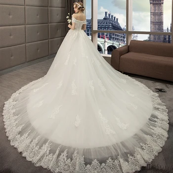 Fansmile New Sosire Vestido De Noiva Rochie de Mireasa Dantela 2020 Tul Personalizate Plus Dimensiune Rochii de Mireasa Rochie de Mireasa FSM-478T