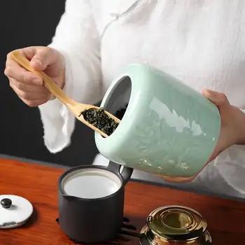 Capacitate Mare De Ceai Din Ceramica De Stocare Cutii Sigilate Oală De Bucătărie Condimente Organizator Celadon De Ceai Din Portelan De Cafea Borcane Rezervor 9 Stiluri