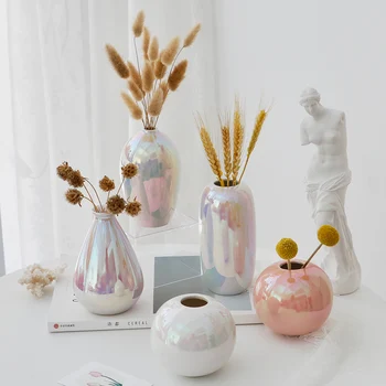 Colorat Vaza Ceramica Casa Moderna De Decorare Camera De Zi De Decorare Vaza Pearl Shell Vase Decorative Din Ceramică Mini Vaza Ceramica