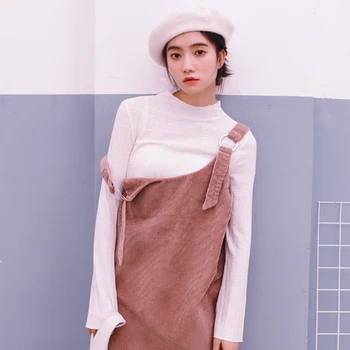 Casual Femei Suspensor Rochie Toamna Anului 2020 Coreeană Stil Vintage Cu Paiete Cercuri Spaghete Curea Rochie Mini Din Catifea Kaki D177