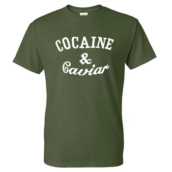 Cocaines & Caviar de Culoare Solidă Scrisoare de Imprimare T-shirt Barbati Femei Sport Casual Moda Streetwear Bumbac tricou Tricouri Topuri Haine
