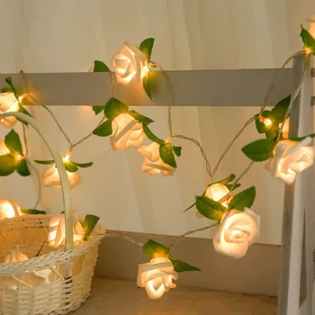 Zână a Crescut Șir Decor Lampa 2M 20leds Floare de Lumină Alimentate de o Baterie de Vacanță de Crăciun pentru Valentine Petrecere de Nunta Garlan