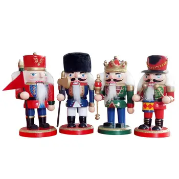 4 BUC Decoratiuni de Craciun din Lemn spargatorul de Nuci si Regele Soldat Marionetă Ornamente 15CM Nunta Ziua de Crăciun pentru Copii Jucarie Cadou