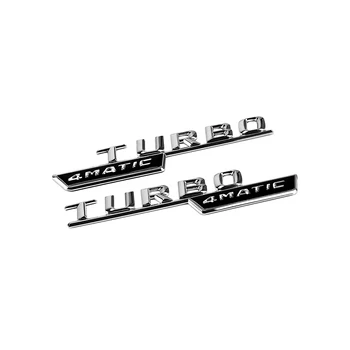 2 buc TURBO 4MATIC Logo Auto Aripa Fata Insignia Decor Autocolant pentru Mercedes Benz AMG W210 GLC B200 W221 W212 W205 W211 C180 C200