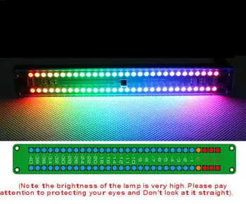 Dual 30 Indicator de Nivel de Colorat de Muzică de Spectru Audio Indicator Stereo Amplificator VU Metru Reglabil Viteza Luminii AGC mp3 Ritm