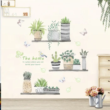 Plantă de grădină Fluture Autocolante de Perete Bonsai cu Flori Acasă Decor Camera de zi Bucatarie PVC Decalcomanii de Perete DIY Mural Art Decor