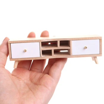 1 buc 1:12 Păpuși Miniaturale de Mobilier din Lemn, TV Cabinet Papusi Casa Accesorii