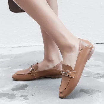 LOVIRS Femei Classic Loafer Apartamente Mentale Decor Rotund Toe Confort Casual pantofi pentru Femei Pantofi Loafer