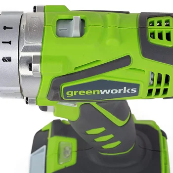 Greenworks 24V Dublu Electric de Viteza Screwdrvier 60N.m Impactului masina de Gaurit cu Acumulator Reincarcabil de uz Casnic Unelte electrice Retur Gratuit