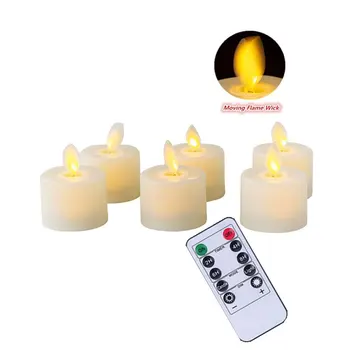 Pachet de 6 Control de la Distanță Mică CONDUS fără flacără Lumânări,din Plastic Fals Lumânări-pastilă Cu Dans Flacără Calendarul Baterie Lumânări