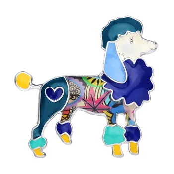 WEVENI Email Aliaj de Desene animate Pudel Câine Broșe Haine Eșarfă Decor Bijuterii Pin Cadouri Pentru Femei, Fete Animale de Companie Accesorii