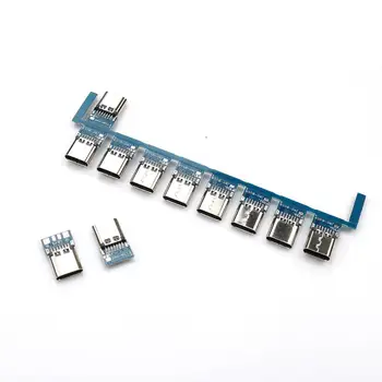 YuXi 100buc/lot USB 3.1 Tip C Conector cu 14 Pini de sex Feminin Soclu priză Prin Găuri PCB 180 Vertical Scut USB-C