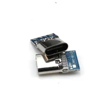 YuXi 100buc/lot USB 3.1 Tip C Conector cu 14 Pini de sex Feminin Soclu priză Prin Găuri PCB 180 Vertical Scut USB-C