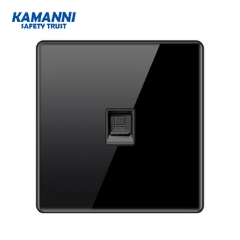 KAMANNI LED negru comutator 1gang 1 mod de buton comutator de perete lux cristal de sticlă panoul de comandă întrerupător 16A standard