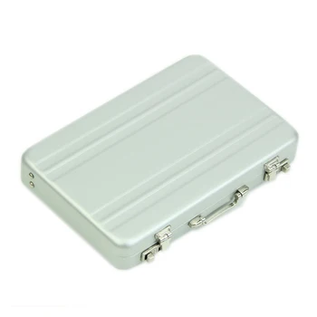 Aluminiu parola cutie Cazul in care Cardul Mini valiza Parola servieta Argintie