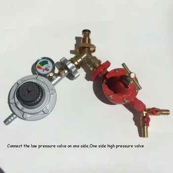 Rezervor de gaz vană cu Trei căi din Alamă Adaptor High Low Regulator de Presiune Gaz Lichefiat Explozie-dovada de Presiune Supapa de Reducere