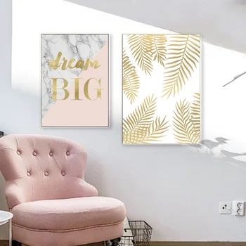 Nordic Poster Aur Galben Flamingo Foaie De Marmură Ecran De Imprimare De Arta De Perete Canvans Pictura Ins Imaginile Pentru Camera De Zi Neînrămate