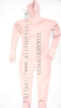 Lady ' s baby roz corp plin dominare sexuala latex sclavie catsuit cu prezervativ design ce este fabricat din reale latex natural materiale