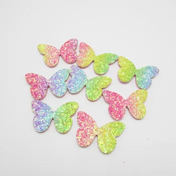 30pcs/lot 4x2.7cm Curcubeu Căptușit fluture patch-uri de Aplicatii Pentru Haine de Cusut Consumabile DIY Meșteșug