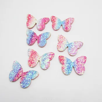30pcs/lot 4x2.7cm Curcubeu Căptușit fluture patch-uri de Aplicatii Pentru Haine de Cusut Consumabile DIY Meșteșug