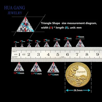 5A Granat Triunghi Cubic Zirconia Genial Tăiat în Vrac CZ Piatra Sintetice Pietre Margele Pentru Bijuterii de Dimensiuni 3x3-12x12mm