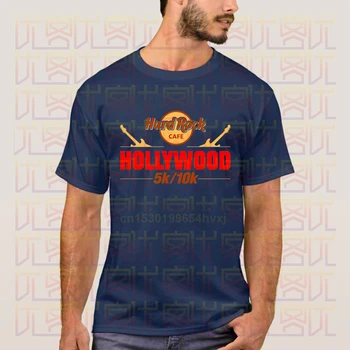 Hard Rock de la Hollywood Cafe 5k-10k Negru T-Shirt 2020 mai Noi de Vara Barbati Maneca Scurta Populare Strada Tricou Topuri Uimitor Unic