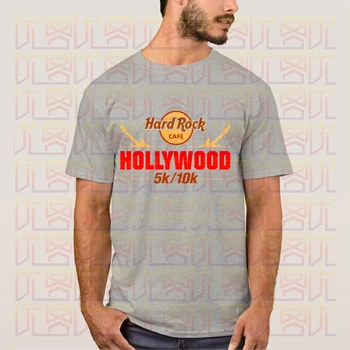 Hard Rock de la Hollywood Cafe 5k-10k Negru T-Shirt 2020 mai Noi de Vara Barbati Maneca Scurta Populare Strada Tricou Topuri Uimitor Unic