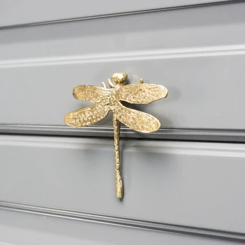 Nordic cupru libelula mobilier cabinet dulap sertar se ocupe de lux lumina creatoare din alamă mâner decorativ