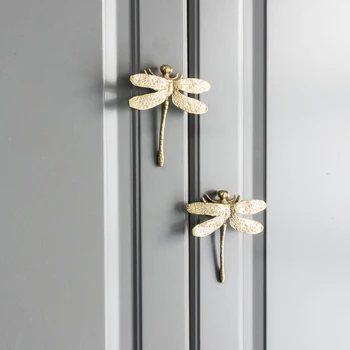 Nordic cupru libelula mobilier cabinet dulap sertar se ocupe de lux lumina creatoare din alamă mâner decorativ