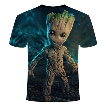 Super-erou Groot Film voogd van de galaxy T-shirt Zomer Nieuwe mannen3D Imprimare Mannen Ro Vrouwen copilul groot bloempot groot tricou