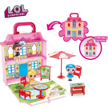 LOL Surpriză Păpuși Jucărie Set de Fete de Casa Joc Jocuri de Simulare Vila Castelul cu 3 Model de Păpușă Copii Jucării pentru Fete Ziua de nastere Cadouri