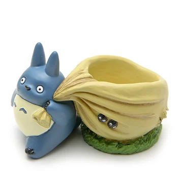 Rășină Hayao Miyazaki Totoro Figurine Suculente În Ghiveci De Flori Ornament Zână Miniaturi Ghivece De Grădină Moss Gnome Meserii Decor