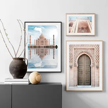 Arhitectura Islamica Arta De Perete Pictura Moschee, Templu Panza Musulman Panza Poster Peisaj Imprimare Allah Religia Decor Imagine