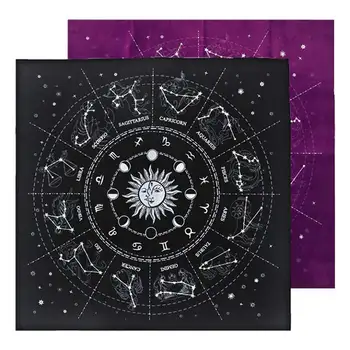 12 Constelații Carte De Tarot Față De Masă De Catifea Divinație Altar Pânză Tabla De Joc Avere Astrologie Oracle Card Pad