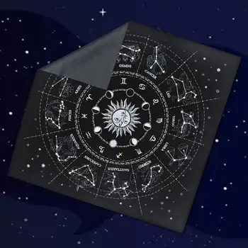 12 Constelații Carte De Tarot Față De Masă De Catifea Divinație Altar Pânză Tabla De Joc Avere Astrologie Oracle Card Pad