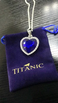Titanic Inima Oceanului albastru inima de dragoste pentru totdeauna pandantiv Colier cadou de Ziua Îndrăgostiților 2021