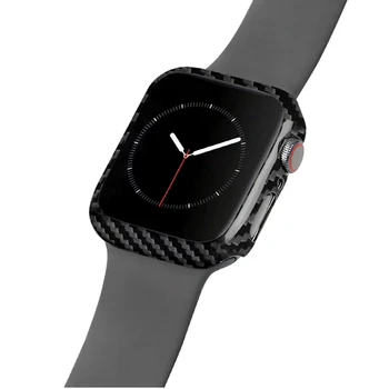 Real Pur din Fibra de Carbon Caz Pentru Apple Watch Seria 3 38mm 42mm Ultra-subțire Anti-Toamna Capac Greu Pentru Iwatch Seria 4 40 44mm