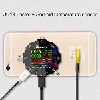 MUSTOOL UD18 18 1 USB Tester USB3.0/DC/Tip-C APP DC Ampermetru Voltmetru Digital Color HD ScreenDisplay UD18 Metru Digital