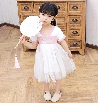 Copii pentru Copii Rochii pentru Fete Super Stil Chinezesc Disc Butonul Cheongsam Broderie Zână Rochie de Vara de Îmbrăcăminte pentru Copii