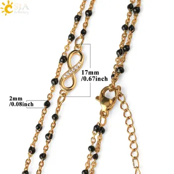 CSJA Infinity 8 din Oțel Inoxidabil Coliere pentru Femei de Aur de Culoare Lanț de Link-ul de Bijuterii Colier Collier Femme 2020 Chaine Guler S682