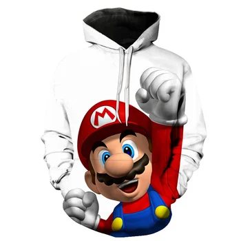 2020 primăvara și toamna modele Mario 3d imprimate pulover barbati la modă anime pulover hoodie