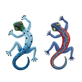 2 BUC de Fier Gecko Gecko Pandantiv Agățat de Perete Meserii de uz Casnic Gecko Sat Agățat Pandantiv Gecko Decor de Perete de Culoare Aleatorii